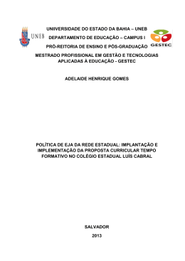 Pol&iacute;tica de EJA da Rede Estadual
