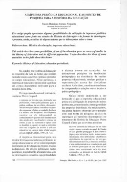 A imprensa peri&oacute;dica educacional e as fontes de pesquisa