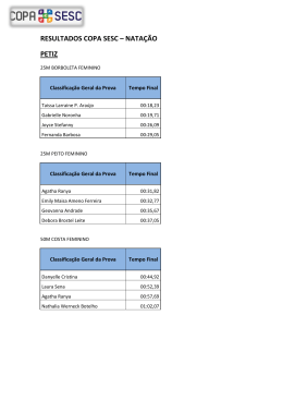 RESULTADOS COPA SESC &ndash; NATA&Ccedil;&Atilde;O PETIZ
