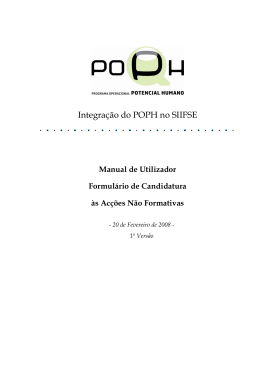 Formulário de Candidatura às Acções Não Formativas