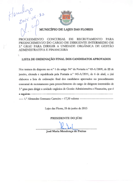 lista de ordenação final dos candidatos aprovados