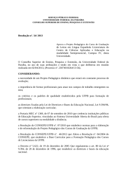 resolução nº 54/2013 - Universidade Federal da Paraíba