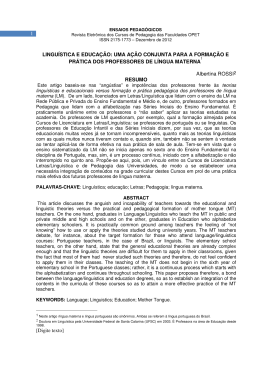 linguística e educação: uma ação conjunta para a