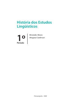 Hist&oacute;ria dos Estudos Ling&uuml;&iacute;sticos