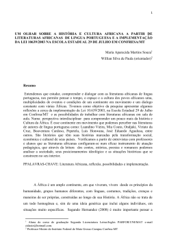 um olhar sobre a história e cultura africana a partir de literaturas