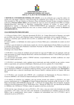 edital ps oiapoque 2014.1 - Universidade Federal do Amapá