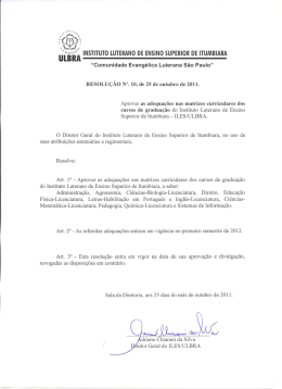 i 6 INSTITUTO LUTERANO DE ENSINO SUPERIOR DE ETUMBIARA