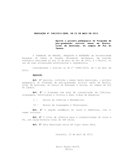 RESOLU&Ccedil;&Atilde;O N&ordm; 068/2013-CEPE, DE 23 DE MAIO DE 2013