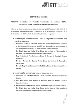 Despacho n.&ordm; 3/AD/2013, relativo &agrave; constitui&ccedil;&atilde;o do Conselho