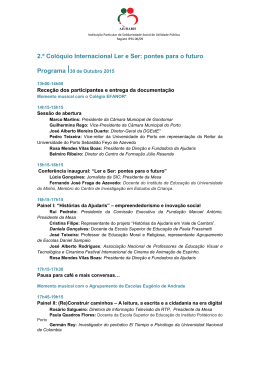 2.&ordm; Col&oacute;quio Internacional Ler e Ser: pontes para o futuro