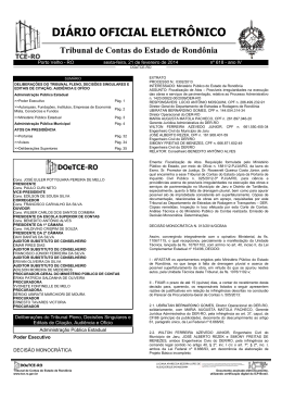 DI&Aacute;RIO OFICIAL ELETR&Ocirc;NICO Tribunal de Contas do - TCE-RO
