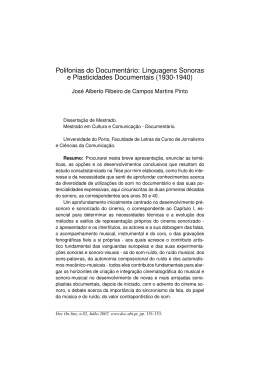 Linguagens Sonoras e Plasticidades Documentais - DOC On-line