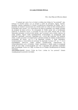 O GARANTISMO PENAL Por: Jos&eacute; Dias de Oliveira J&uacute;nior