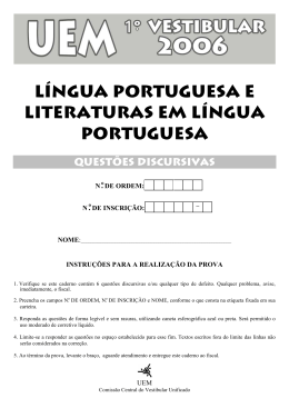 Prova 2 – Língua Portuguesa e Literaturas em Língua