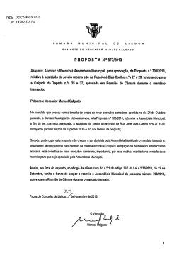 Proposta n.&ordm; 877/2013 - Assembleia Municipal de Lisboa