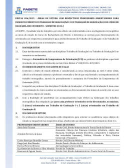 Edital - Áreas de estudo e professores orientadores 2015.2