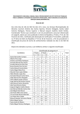 Acta do J&uacute;ri Aos vinte dias do m&ecirc;s de Abril de dois mil e onze, nos