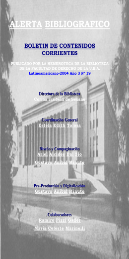 alerta bibliografico - Facultad de Derecho