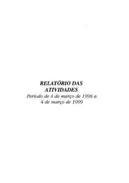 Relatório das Atividades