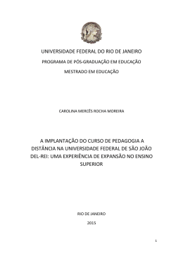 universidade federal do rio de janeiro a implantação do curso de