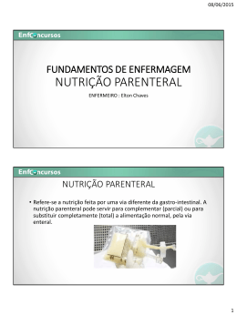 fundamentos de enfermagem, nutri&ccedil;&atilde;o parenteral