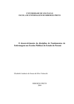 O desenvolvimento da disciplina de Fundamentos de Enfermagem