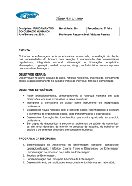 Fundamentos do cuidado humano I
