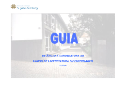 Guia de apoio &agrave; candidatura ao Curso de Enfermagem 1&ordm; Ciclo