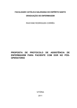 proposta de protocolo de assist&ecirc;ncia de enfermagem para paciente