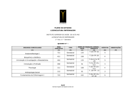 ISAVE PLANO DE ESTUDOS LICENCIATURA ENFERMAGEM