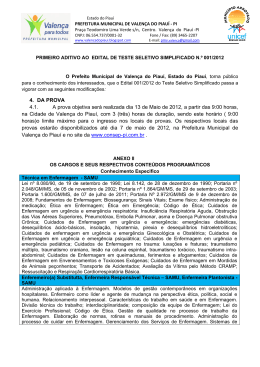 1&ordm; Aditivo ao Teste Seletivo