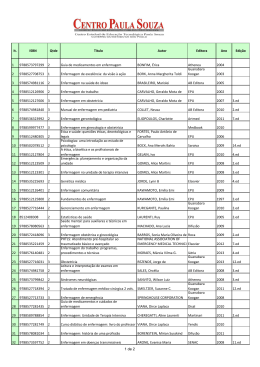 It. ISBN Qtde T&iacute;tulo Autor Editora Ano Edi&ccedil;&atilde;o 1