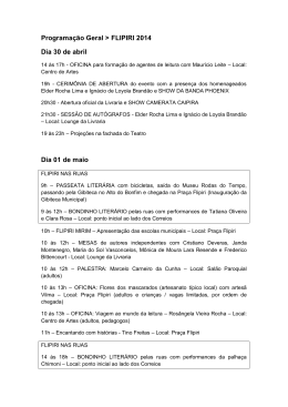 Programação Geral > FLIPIRI 2014 Dia 30 de abril Dia 01 de maio