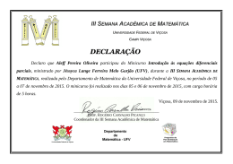 III SEMANA ACAD&Ecirc;MICA DE MATEM&Aacute;TICA - DMA