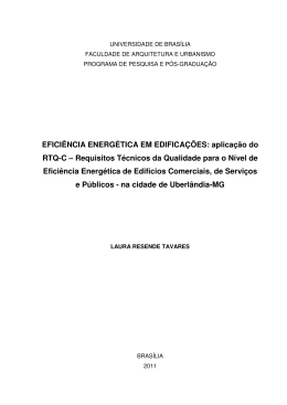 EFICIÊNCIA ENERGÉTICA EM EDIFICAÇÕES: aplicação do RTQ