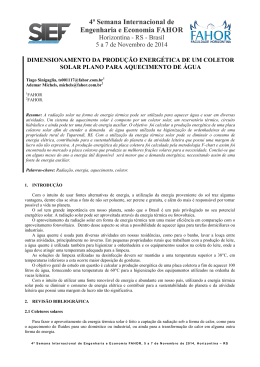 dimensionamento da produ&ccedil;&atilde;o energ&eacute;tica de um coletor