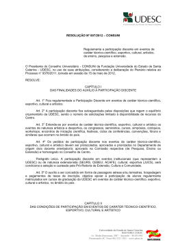 RESOLU&Ccedil;&Atilde;O N&ordm; 007/2012 &ndash; CONSUNI - Regulamenta a