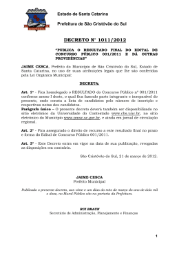 DECRETO N° 1011/2012 - Universidade do Contestado