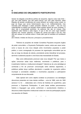 4 o discurso do or&ccedil;amento participativo - Maxwell - PUC-Rio