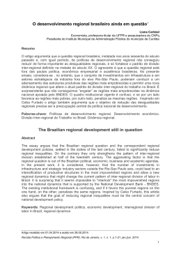 Portugu&ecirc;s - Revista Pol&iacute;tica e Planejamento Regional