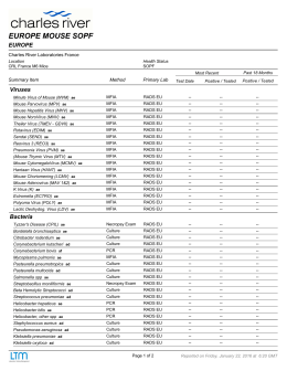 EUROPE MOUSE SOPF - Charles River Laboratories