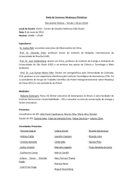Mudanças Climáticas Documento Síntese – Versão 1 (8.jun.2014)