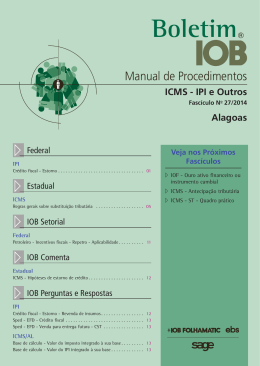 IOB - ICMS/IPI - Alagoas - n&ordm; 27/2014