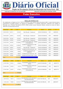 Poder Executivo - Prefeitura Municipal de Ponta Por&atilde;