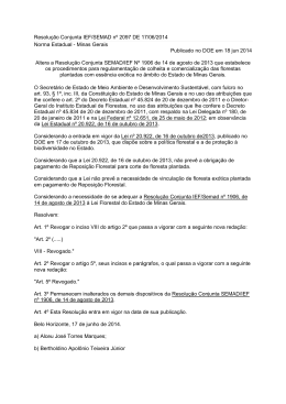 Resolução Conjunta IEF/SEMAD nº 2097 DE 17/06/2014