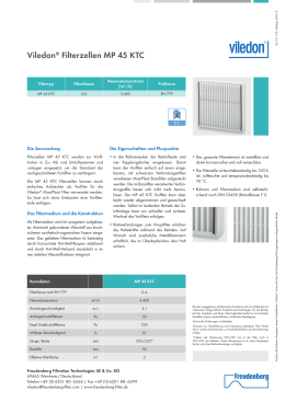 Filterzellen / Faltenvorfilter - Freudenberg Filtration Technologies