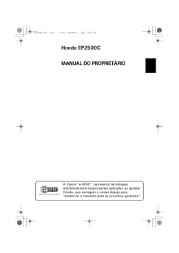 Honda EP2500C MANUAL DO PROPRIET&Aacute;RIO