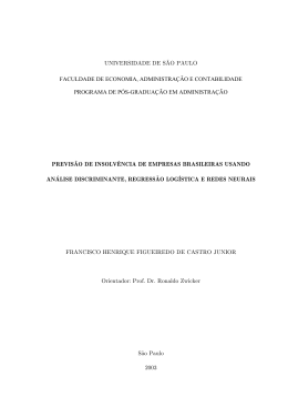 Previs&atilde;o de insolv&ecirc;ncia de empresas brasileiras usando an&aacute;lise