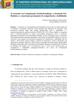 O currículo em Comunicação Social/Jornalismo