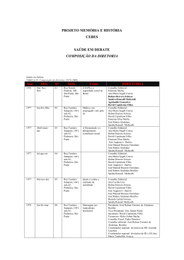 diretorias nacionais do Cebes: 1976 a 2006
